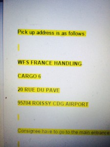 paris airport address