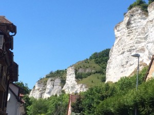 The limestone cliffs