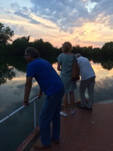 here they are looking out at the sunset at Moulin Connelles