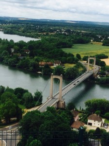 looking down on draw bridge